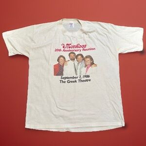 Vintage 1986 The Monkees Mike Nesmith 20th Anniversary World Tour T-Shirt L